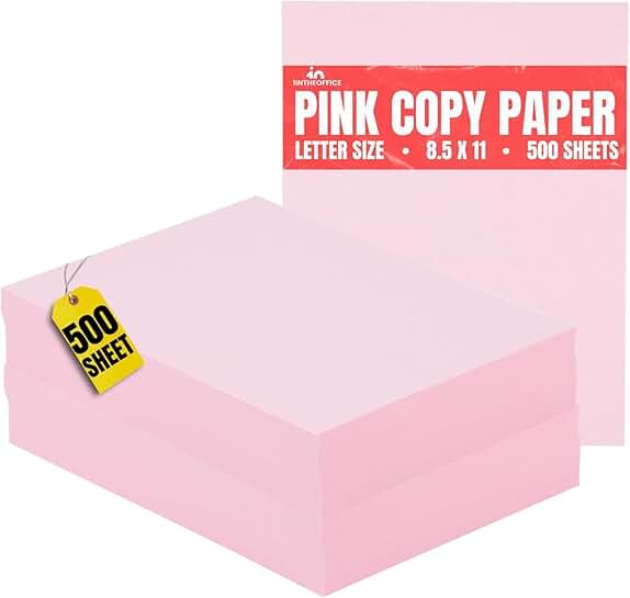 Pink 8.5" x 11" Colored Copy Paper, 500 Sheets