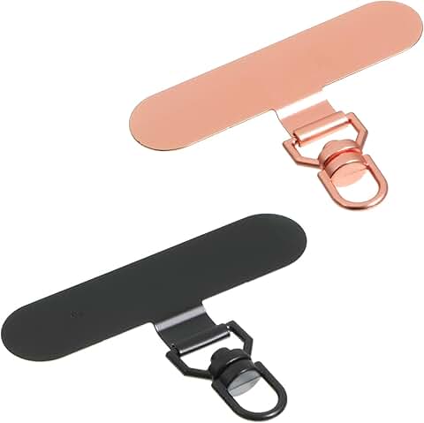 Set of 4 Rose Gold and Black Phone Lanyard Pads