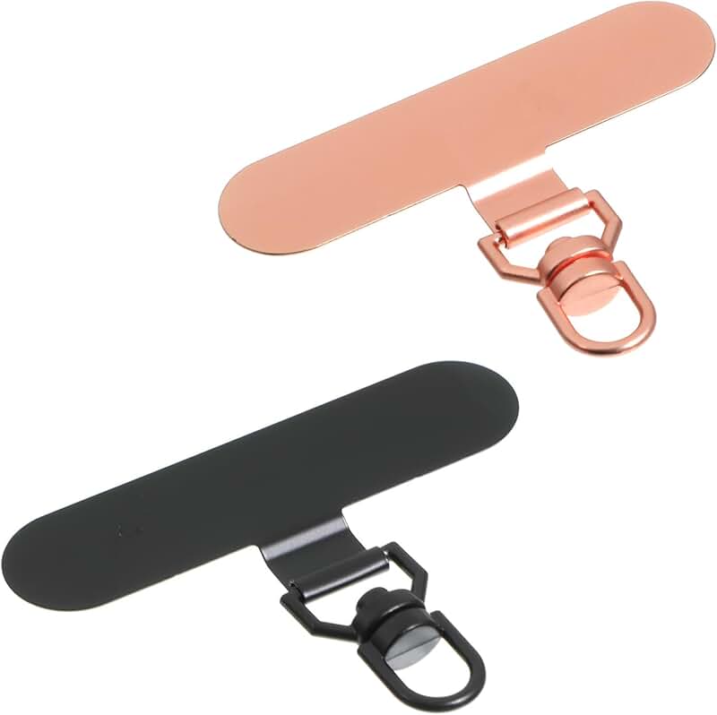 Set of 4 Rose Gold and Black Phone Lanyard Pads