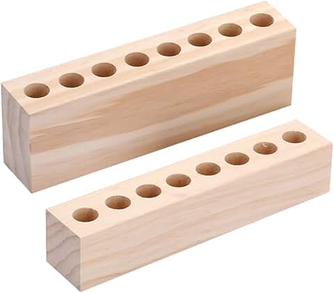 Wooden Lipstick and Pen Holder Set