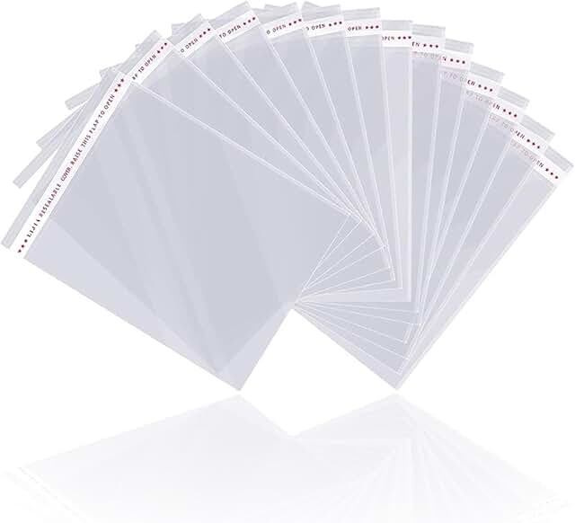 200 Clear Self Sealing Cellophane Bags for Gifts and Snacks