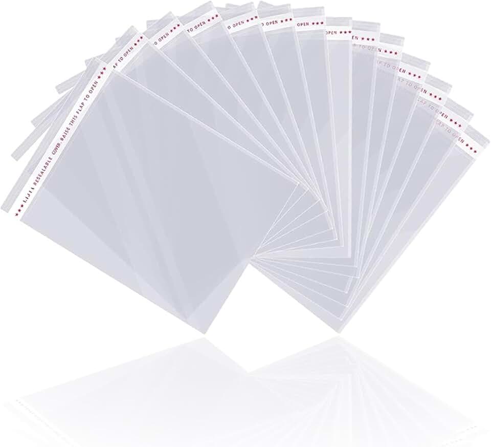 200 Clear Self-Sealing Cellophane Bags for Gifts and Snacks