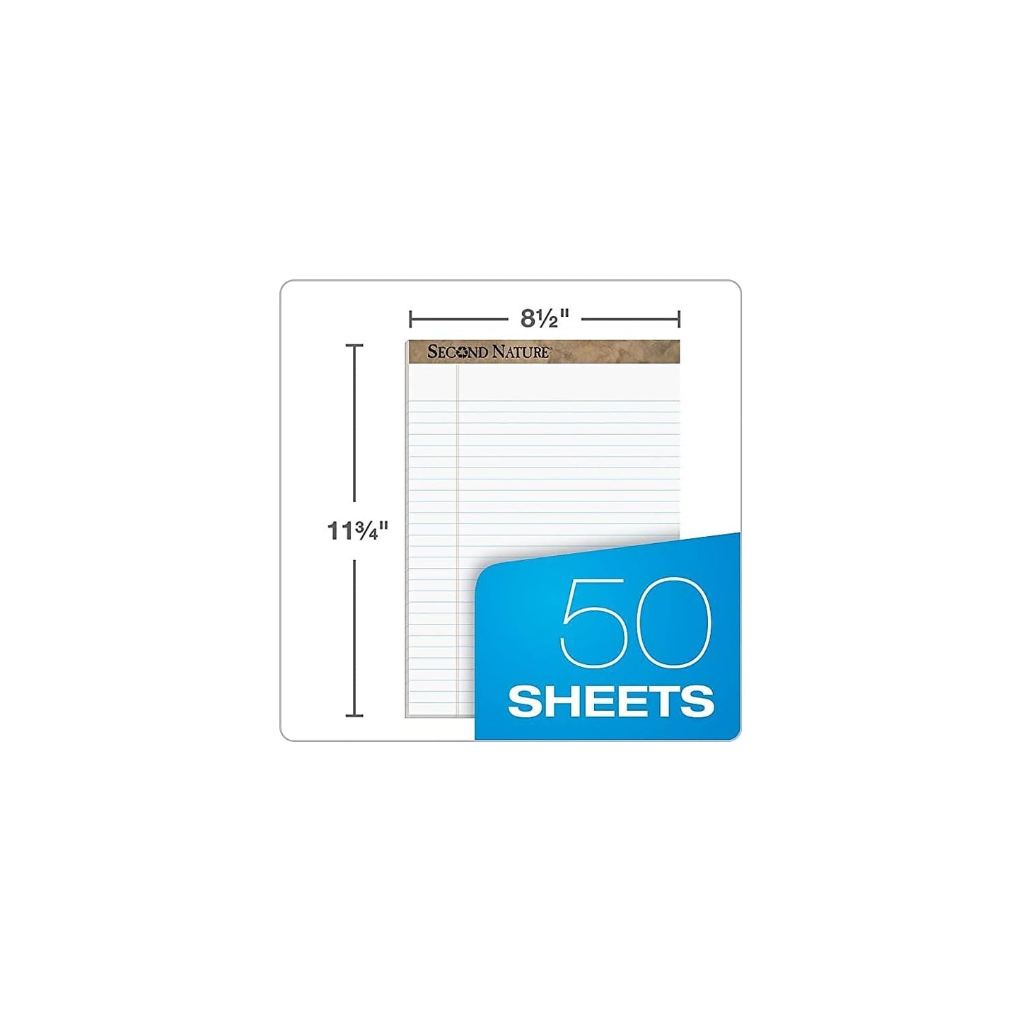Recycled White Pads, 8.5 x 11.75 inches, 50 sheets