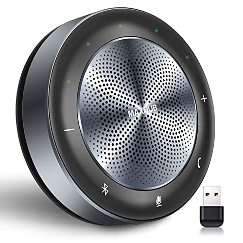 Bluetooth Speakerphone- BM21 6 Microphones 360Voice Pick Up Noise Reduction Wireless Charging 8 Hour Call Time for 6-10 People Business Conference Phone Portable for Holding Meetings Anywhere