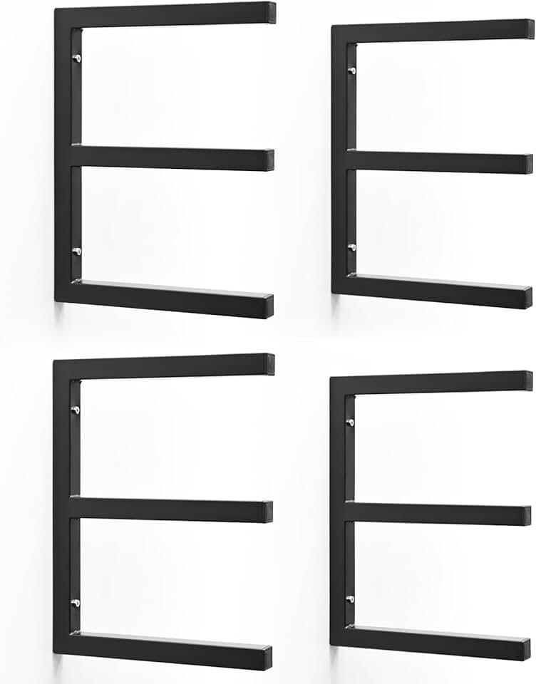 4-Pack Wall-Mounted Wood Storage Racks