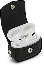 Black Leather Earbud Case with Studs