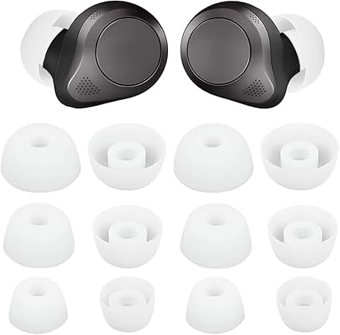 White replacement earbud tips, 6 pairs