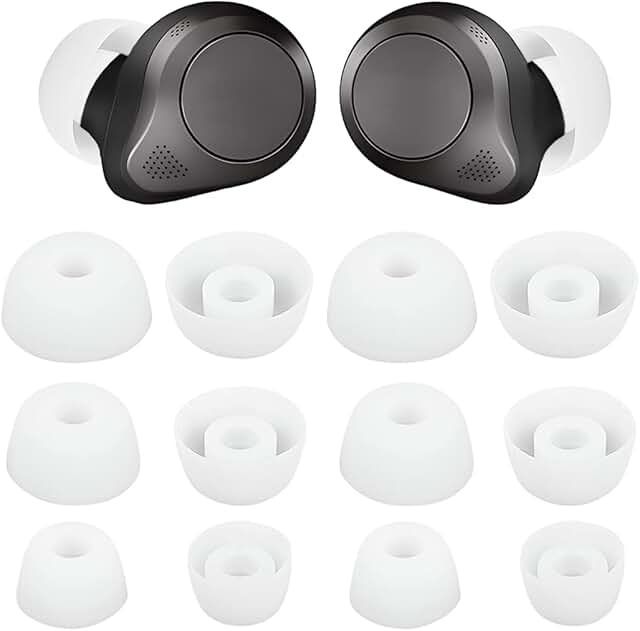 White replacement earbud tips, 6 pairs