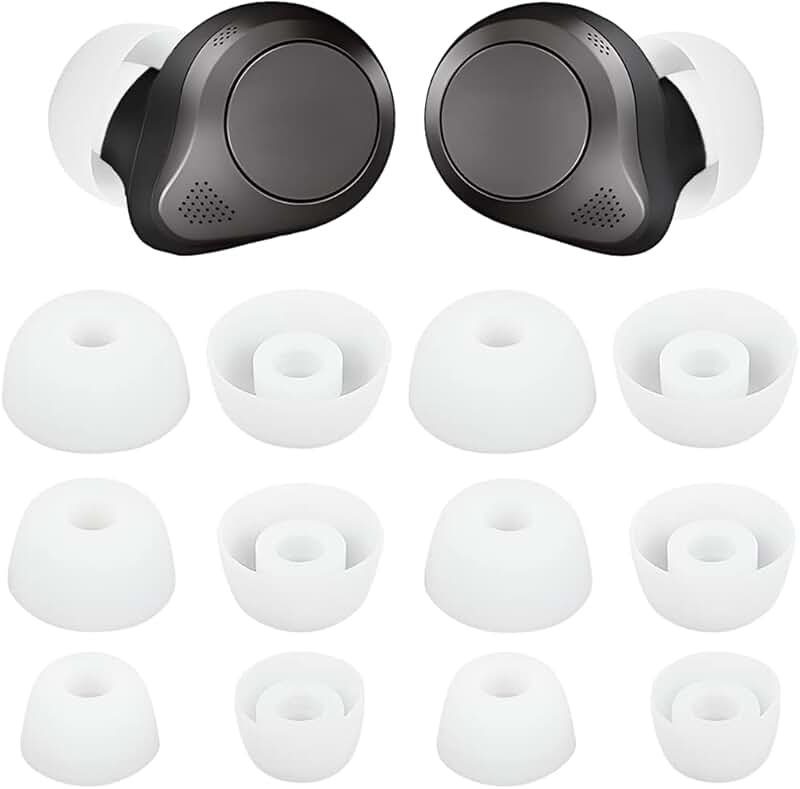 White replacement earbud tips, 6 pairs