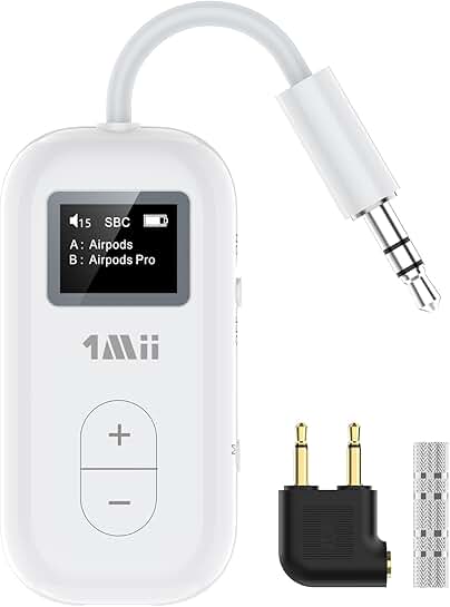 Dual Bluetooth 5.3 Transmitter with Screen for Wireless Audio