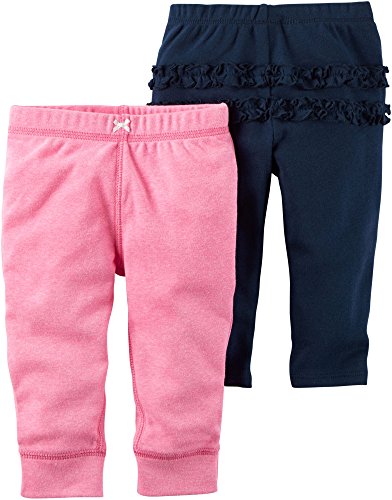 Baby Girls' 2-Pack Ruffle Pants 3 Months Pink