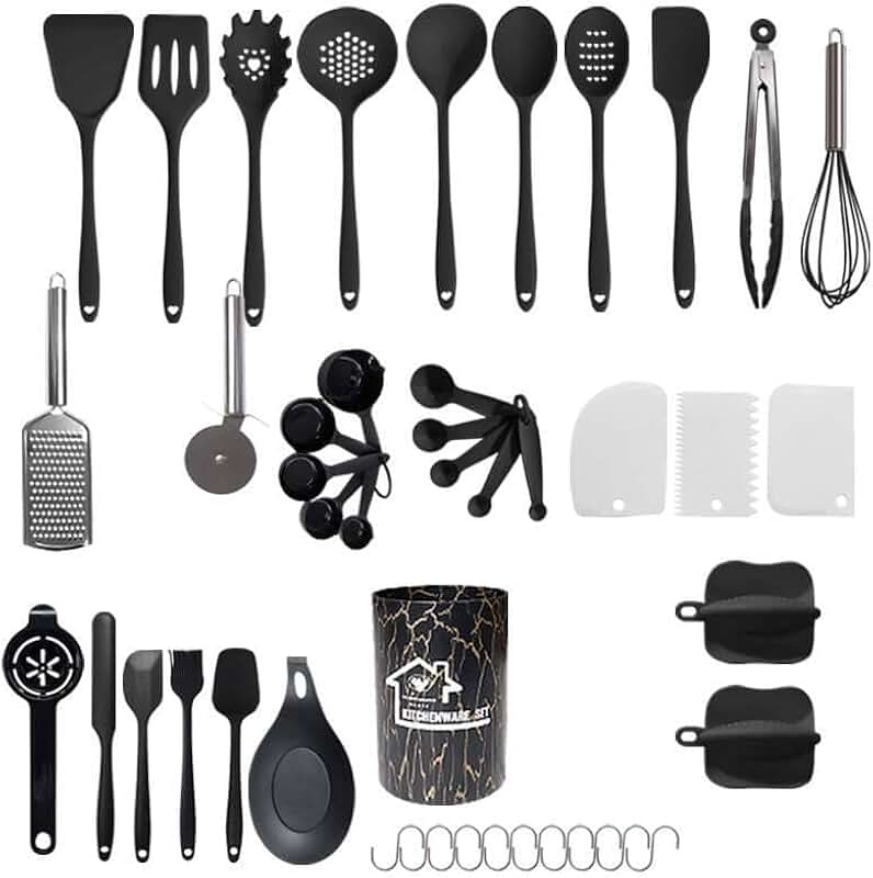 34-Piece Silicone and Stainless Steel Kitchen Utensil Set