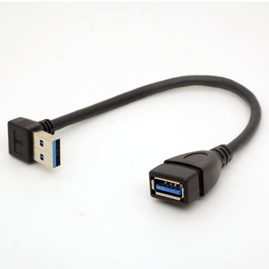 USB 3.0 Extension Cable, 90° Angle, Male to Female