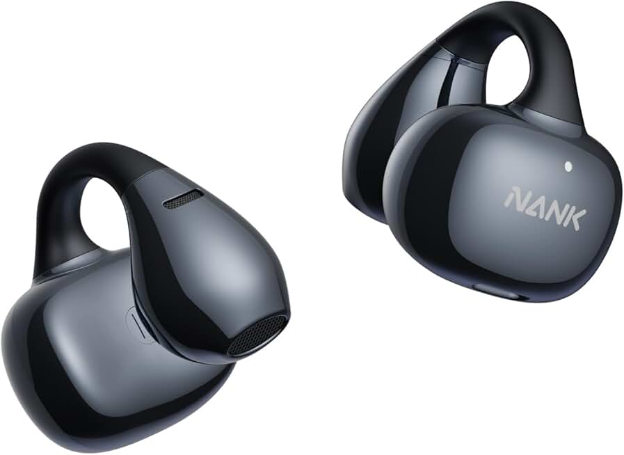 Wireless Open Ear Clip-On Headphones with Noise Cancelling and 24-Hour Play