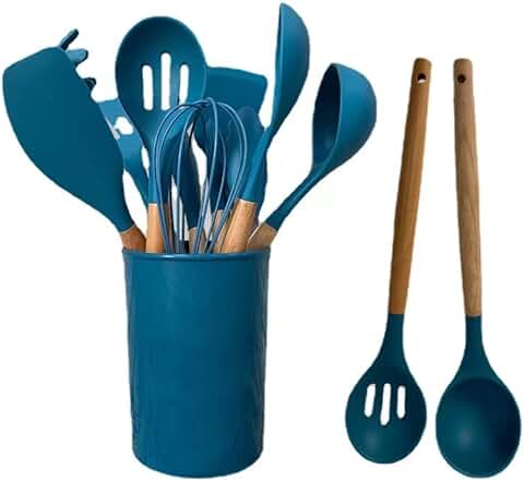 10-Piece Kitchen Utensils Set with Storage and Heat-Resistant Silicone