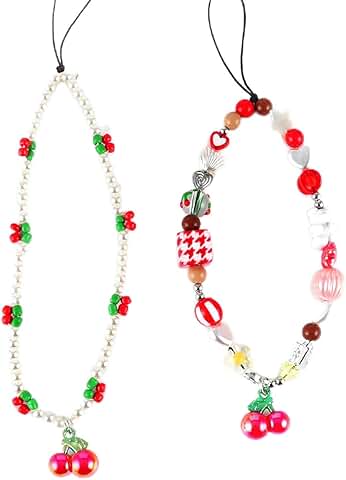Two Cherry Phone Charm Straps for Women