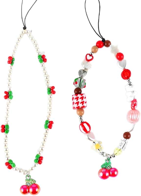 Two Cherry Phone Charm Straps for Women