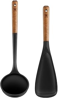 2-Piece Silicone Cooking Utensil Set with Wooden Handles