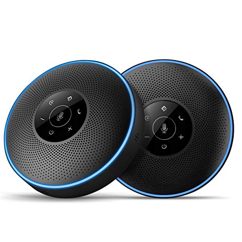 Bluetooth Speakerphone -Daisy Chain/Use Alone up to 16 attendees, M220 Professional Wireless Speakerphone 360Voice Pick-up 8 AI Noise Cancellation Mics Skype Speakerphone for Conference Calls