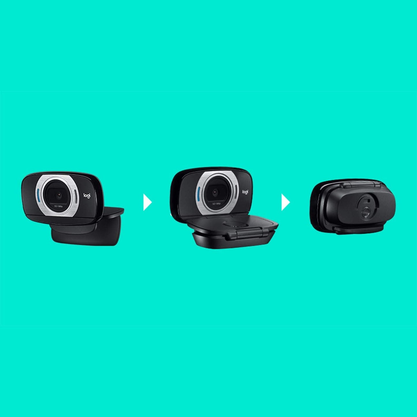 HD Laptop Webcam C615 with Fold-and-Go Design, 360-Degree Swivel, 1080p Camera