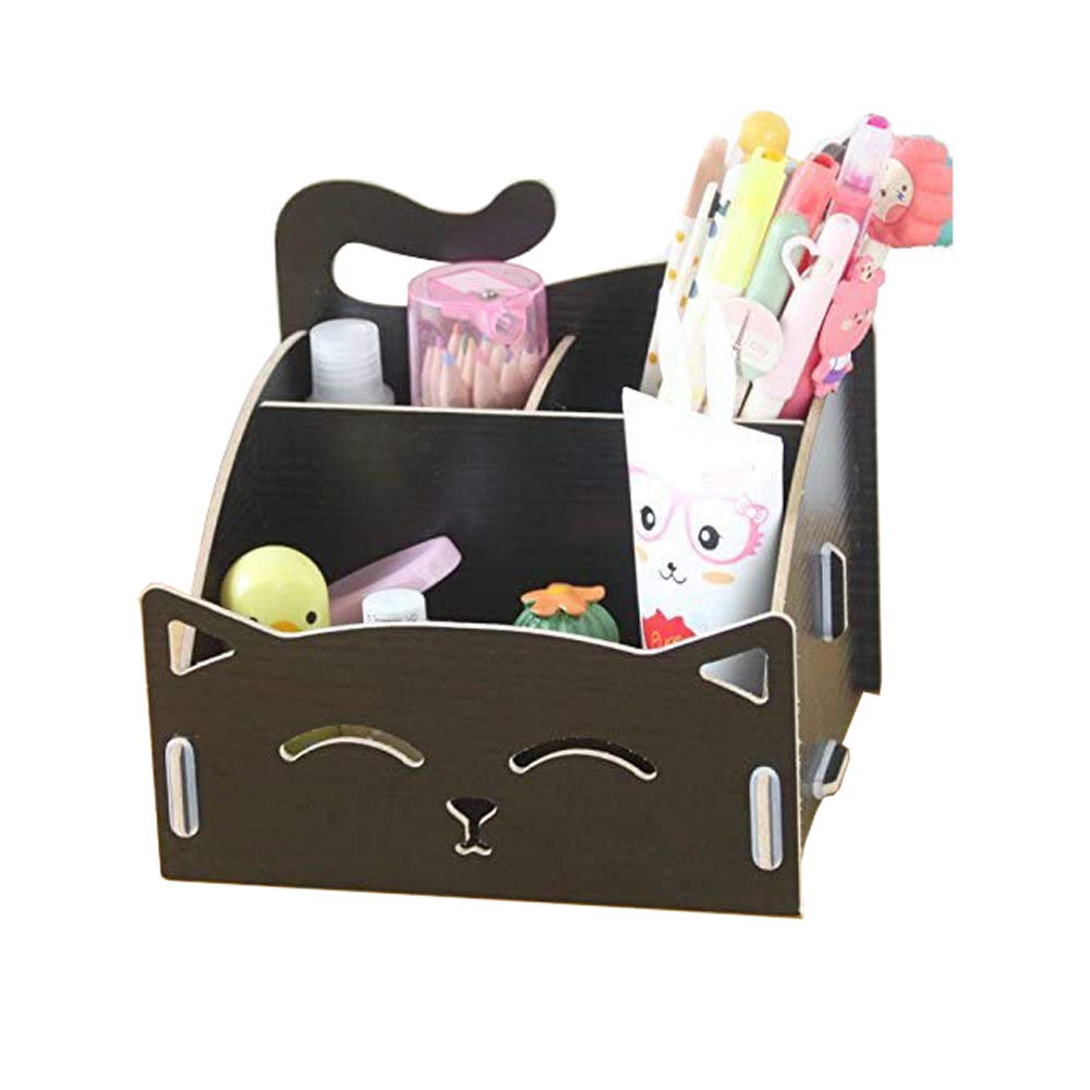 Elegant Folding Pen Organizer for Desk in Black
