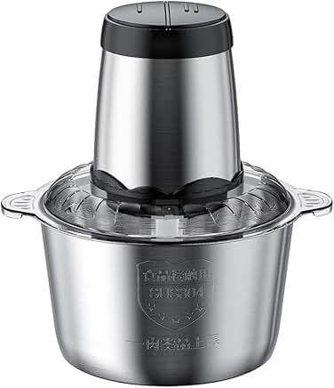 Electric Food Processor and Chopper with Stainless Steel Blades
