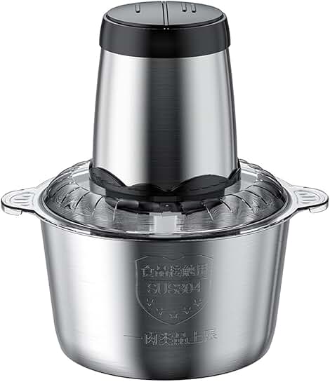 Electric Food Processor and Chopper with Stainless Steel Blades