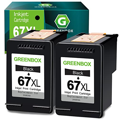 Remanufactured Ink Cartridge Replacement for HP 67 67XL for DeskJet 2732 2755 Envy 6052 6058 6075 DeskJet Plus 4152 4155 4158 Printer (2 Black)
