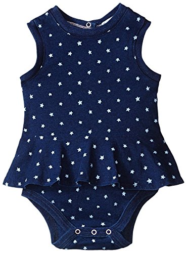 Baby Girls' Indigo Peplum Romper, Blue, 3-6