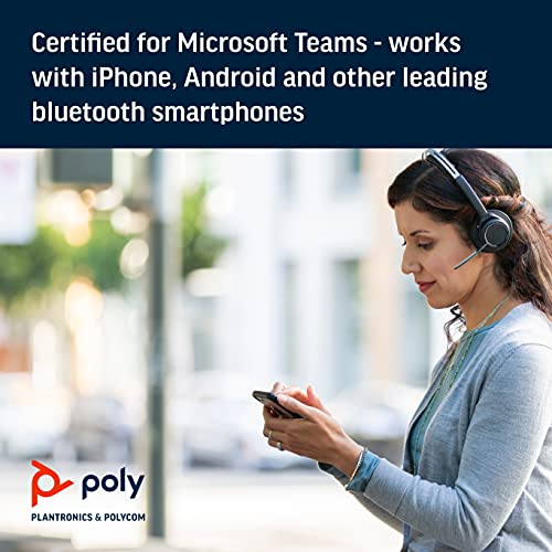 Plantronics - Voyager Focus UC () - Bluetooth Dual-Ear (Stereo) Headset with Boom Mic -USB-A Active Noise Canceling -Connects to PC/Mac Compatible - Works with Teams (), Zoom (w/o Stand)