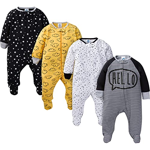 Baby Boys' 4 Pack Sleep 'N Play Footie, Star, 3-6 Months