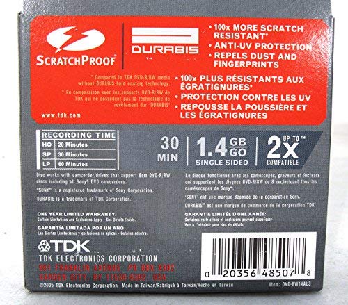 1.4GB DVD-RW Armor Plated, (3 pack) (Discontinued by Manufacturer)