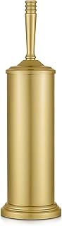 Gold stainless steel toilet brush with holder