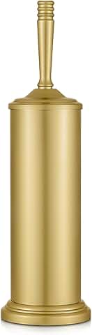 Gold stainless steel toilet brush with holder