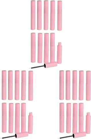 Set of 30 pink 10ml refillable eyeliner tubes with brushes