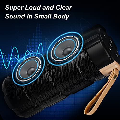 Portable Bluetooth Speakers with Multi-Color Lights, Dual Loudspeakers with Subwoofer and Loud Crisp Stereo Sound, for Home,Outdoor,Travel