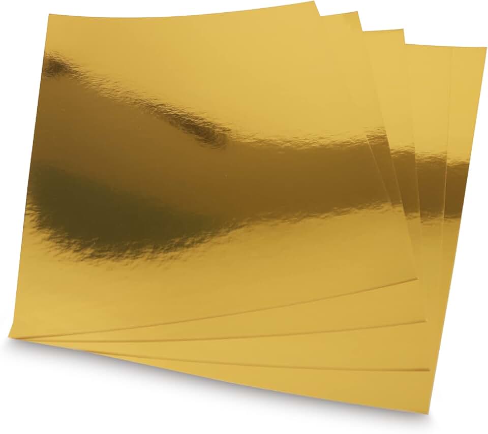 Gold Metallic Paper Sheets, 60 Pack, 8.5" x 11"