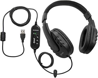Over-Ear Transcription USB Headset with 7-Foot Cord