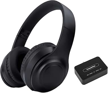 Wireless Noise Cancelling TV Headphones with 5-in-1 Transmitter
