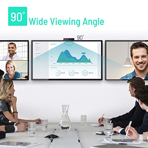 Webcam with Microphone, 1080P HD PC Webcam with USB Plug & Play Desktop Laptop Live Streaming Camera for Video Calling Recording Video Conference Online Teaching Business Meeting