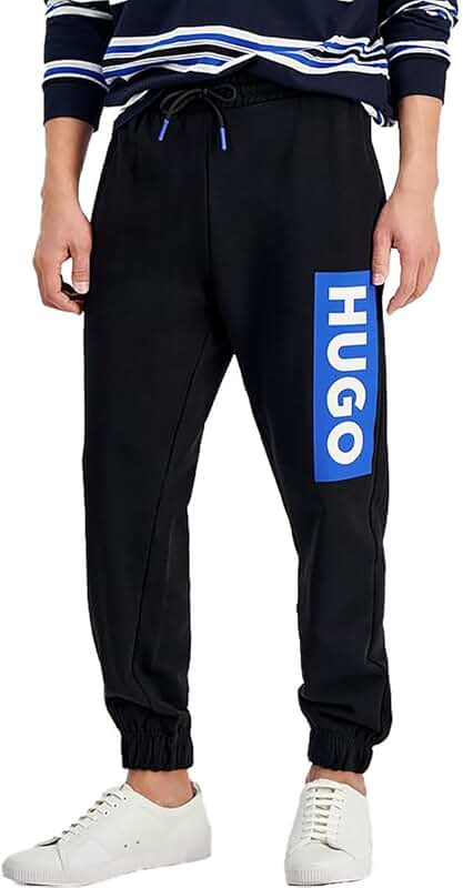 Men's Cotton Sweatpants with Vertical Logo