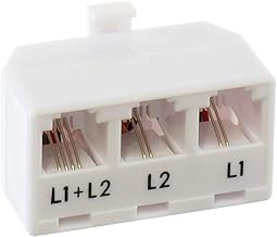White 3-Pack Phone Line Splitters with RJ11 Keystone