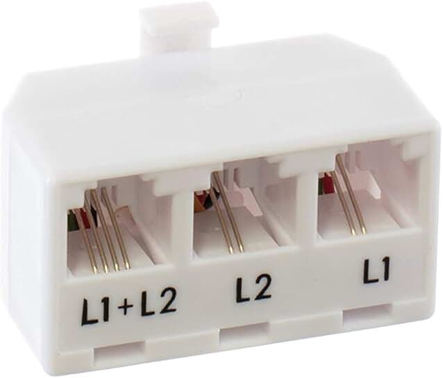 White 3-Pack Phone Line Splitters with RJ11 Keystone