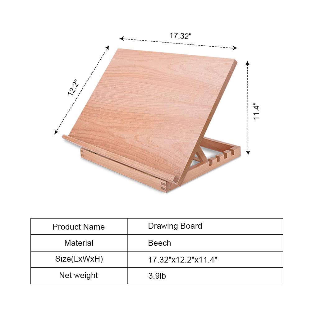 A3 Desktop Painting Easel with Adjustable Angles