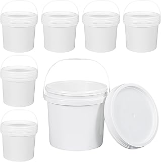 Set of 8 Thickened Plastic Storage Buckets with Lids