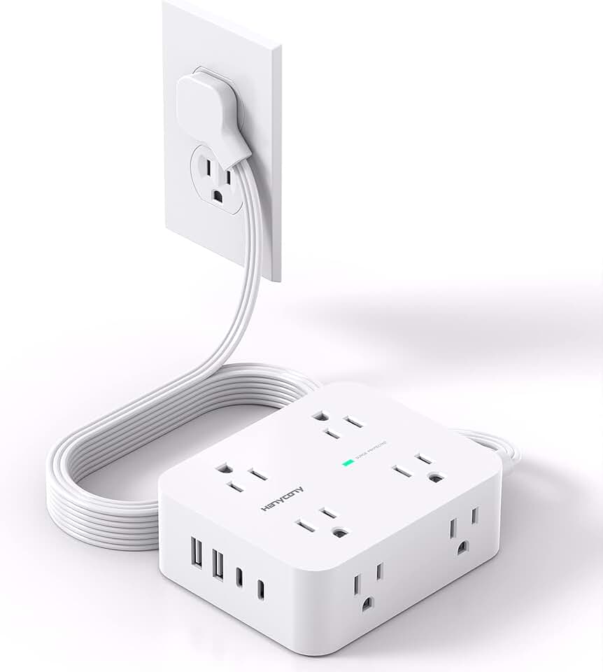 Power Strip with 8 Outlets and 4 USB Ports