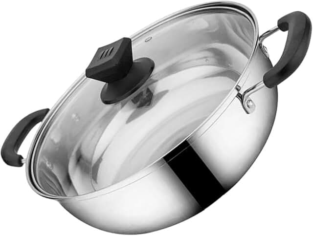 Large Stainless Steel Double Handle Hot Pot