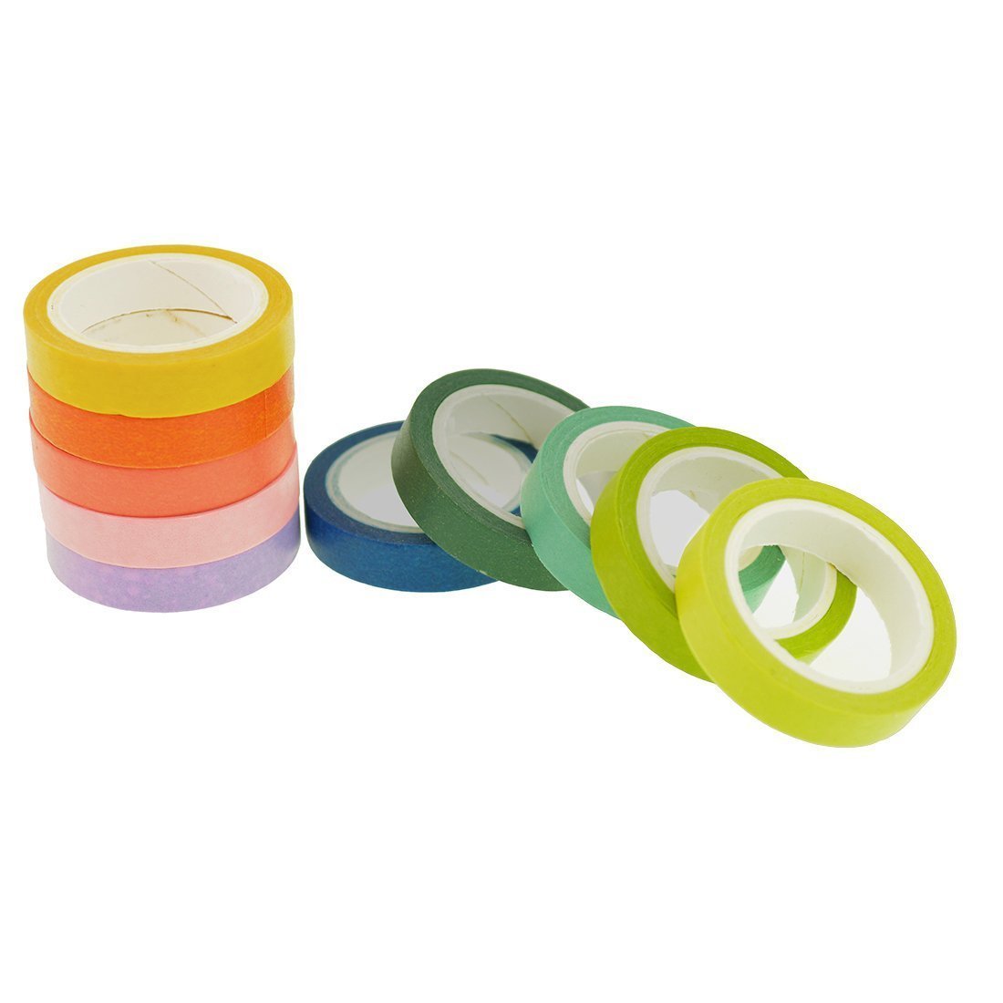 Multicolor Washi Tape, 10 Rolls, 0.7cm x 5m
