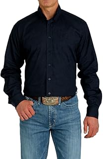 Men's Navy Paisley Print Button-Down Shirt