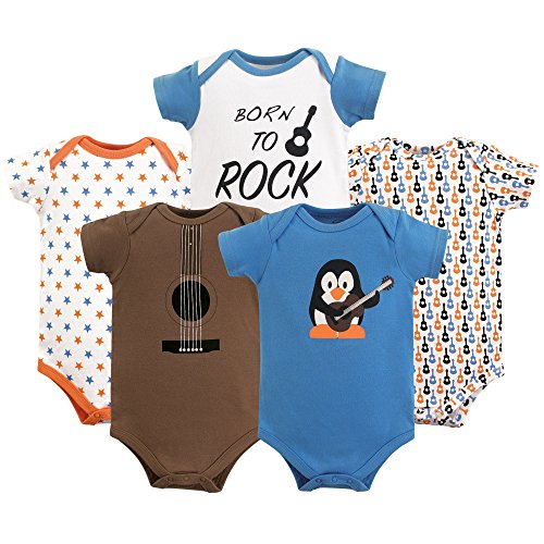 Uni  Baby Cotton Bodysuits, Rock, 0-3 Months